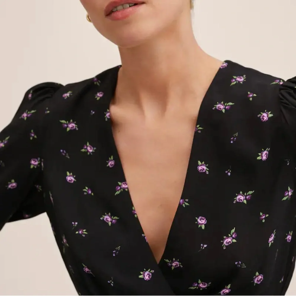 Mango MNG | black floral midi dress